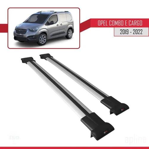 Barres De Toit Railing Porte-Bagages - Fly - Opel Combo (E) 2019-2023 - Gris - Aluminium - Charge 300 Kg