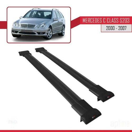 Barres De Toit - Fly - Modèle Noir - Aluminium - Charge Utile 300 Kg - Pour Mercedes C Class