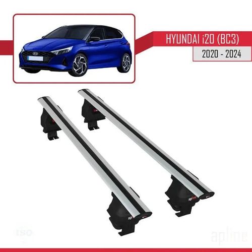 Barres De Toit - Ace-4 - Hyundai I20 (Bc3) 2020-2023 - Aluminium - Gris - Charge 300 Kg