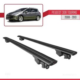Compatible Avec Peugeot 308 Wagon 2008-2013 Hook Barres De Toit Railing Porte-Bagages De Voiture Avec Verrouillable Alu Noir