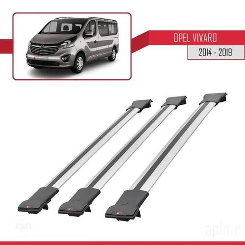 Barres De Toit - Fly - Opel Vivaro 2014-2019 - 3 Pièces - Aluminium - Gris