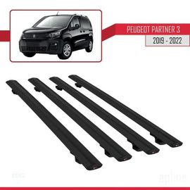 Barres De Toit - Peugeot - Partner 2019-2023 - Basic Modèle - Aluminium - Noir