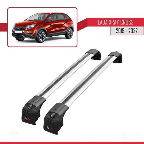 Barres De Toit - Ace-2 - Compatible Lada Xray 2015-2023 - Aluminium Gris - Charge Utile 300 Kg