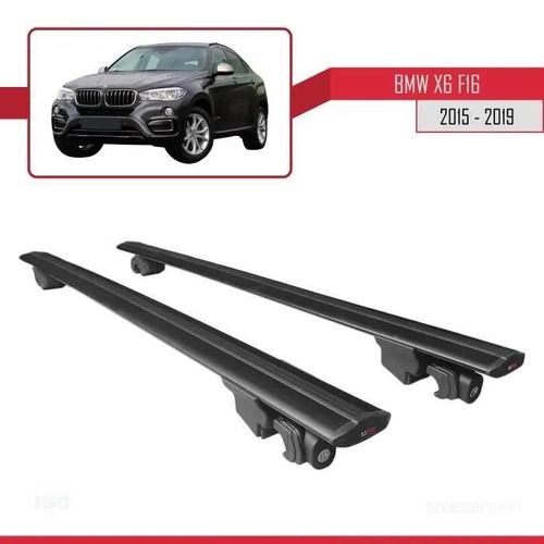 Compatible Avec Bmw X6 (F16) 2015-2019 Hook Barres De Toit Railing Porte-Bagages De Voiture Avec Verrouillable Alu Noir