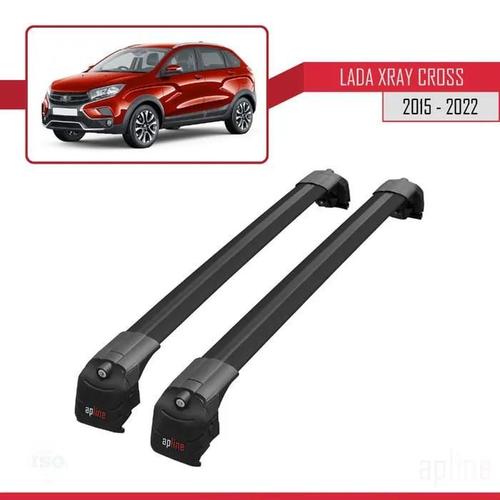 Barres De Toit - Ace-2 - Compatible Lada Xray 2015-2023 - Aluminium Noir - Charge 300 Kg