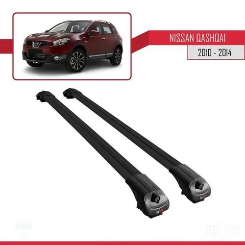 Barres De Toit - Ace-1 - Nissan Qashqai 2010-2014 - Aluminium - Noir - Charge Utile 300 Kg