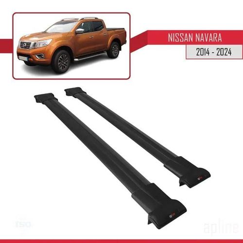 Barres De Toit - Fly - Nissan Navara 2014-2023 - Aluminium - Noir - Charge Utile 300 Kg