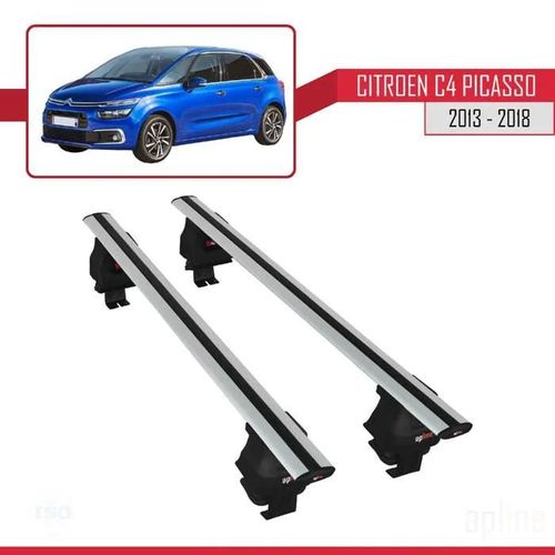 Barres De Toit - Ace-4 - Citroen C4 Picasso (Mk2) 2013-2018 - Aluminium - Gris - Charge Utile 300 Kg