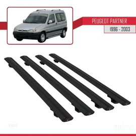Barres De Toit - Peugeot - Partner 1996-2003 - Basic Modèle - Aluminium - Noir
