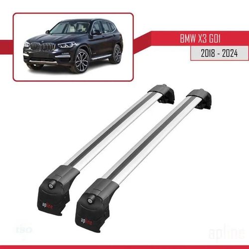 Barres De Toit - Ace-2 - Compatible Bmw X3 (G01) 2018-2024 - Aluminium - Gris - Charge 300 Kg