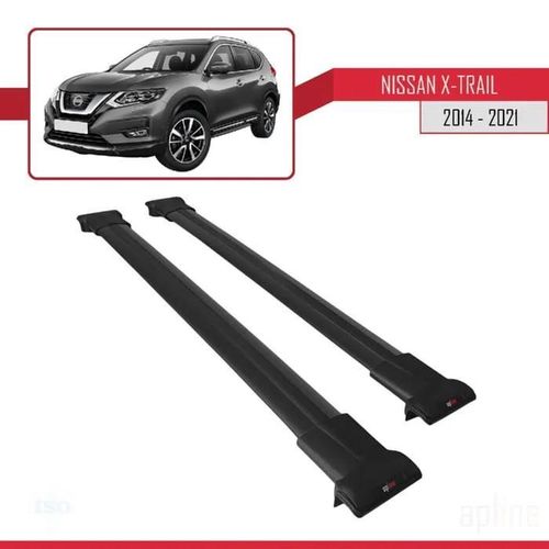 Barres De Toit - Fly - Nissan X-Trail 2014-2021 - Aluminium - Noir - Charge Utile 300 Kg