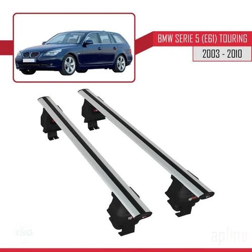 Barres De Toit - Ace-4 - Compatible Bmw Serie 5 (E61) - Aluminium - Gris - Charge 300 Kg