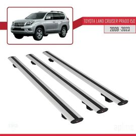 Barres De Toit - Toyota - Land Cruiser Prado (J150) - Basic Modèle - 3 Pièces - Aluminium Gris