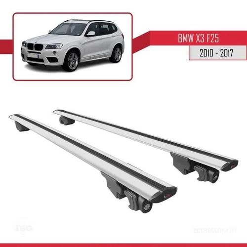 Pour Bmw X3 (F25) 2010-2017 Hook Barres De Toit Railing Porte-Bagages De Voiture Avec Verrouillable Alu Gris