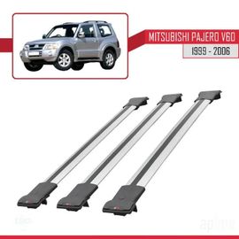 Barres De Toit - Fly - Mitsubishi Pajero V60 - 3 Barres - Aluminium - Gris