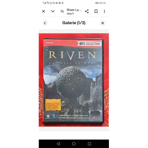 Jeu Pc Riven La Suite De Myst /7 /X2