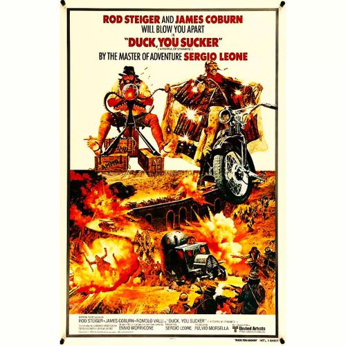 *** Duck You Sucker ( Il Etait Une Fois La Révolution ) De Sergio Leone - James Coburn - Rod Steiger - 1971 - Affiche Originale Entoilée Usa - 70 X 105 - Très Bon Etat ***  Envoi  Roulé Sous Tube  ***