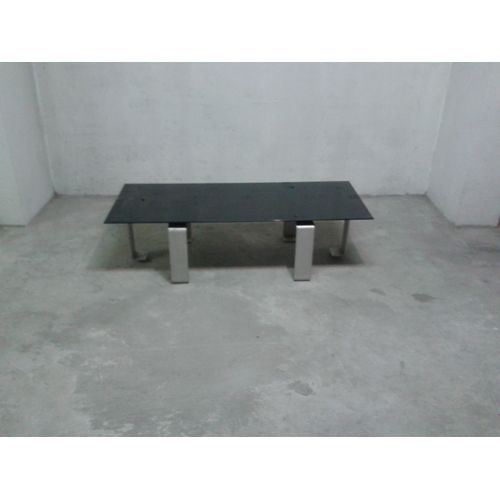 Table Basse Verre Et Aluminium Demontable Style Retro 1980 Vintage Meuble De Salon Pratique Minimaliste Decoration Interieur Mobilier Ancien Tablette 1x0.40 M
