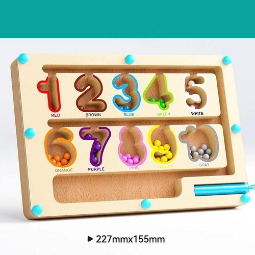 Tableau De Puzzle De Comptage De Dinosaure Montessori Pour Tout-Petits, Document Magnétique Et Numéro, Labyrinthe, Apprentissage Assressenti, Jouets De Voyage, Motricité Fine-Blank-Number