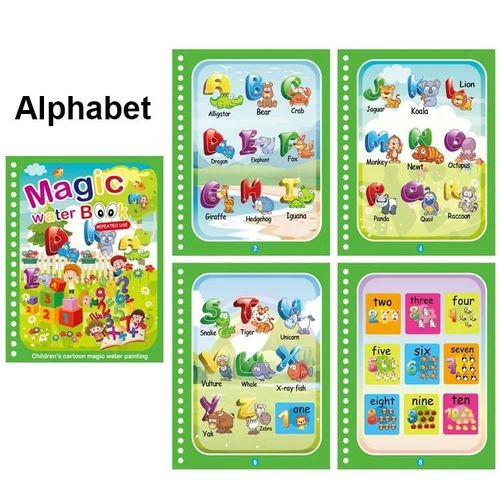 Livre De Coloriage À L'eau Réutilisable Pour Enfants, Livre De Dessin Magique Pour Tout-Petits, Livre De Peinture Montessori Dos, Jouets D'apprentissage Pour Enfants-Underwater World-Alphabet-300477
