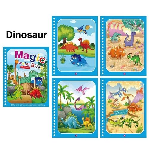 Livre De Coloriage À L'eau Réutilisable Pour Enfants, Livre De Dessin Magique Pour Tout-Petits, Livre De Peinture Montessori Dos, Jouets D'apprentissage Pour Enfants-Underwater World-Dinosaur-300469