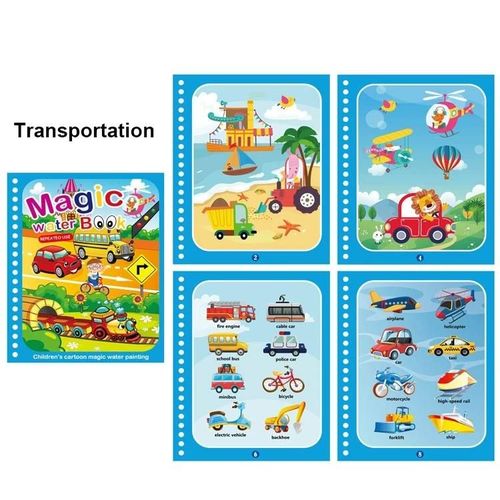 Livre De Coloriage À L'eau Réutilisable Pour Enfants, Livre De Dessin Magique Pour Tout-Petits, Livre De Peinture Montessori Dos, Jouets D'apprentissage Pour Enfants-Underwater World-Transport-300476