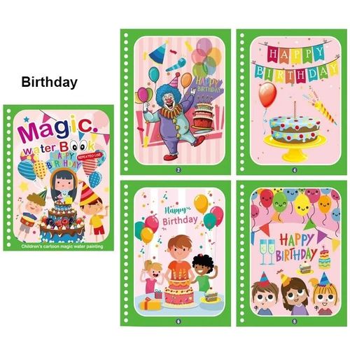 Livre De Coloriage À L'eau Réutilisable Pour Enfants, Livre De Dessin Magique Pour Tout-Petits, Livre De Peinture Montessori Dos, Jouets D'apprentissage Pour Enfants-Underwater World-Birthday-300471