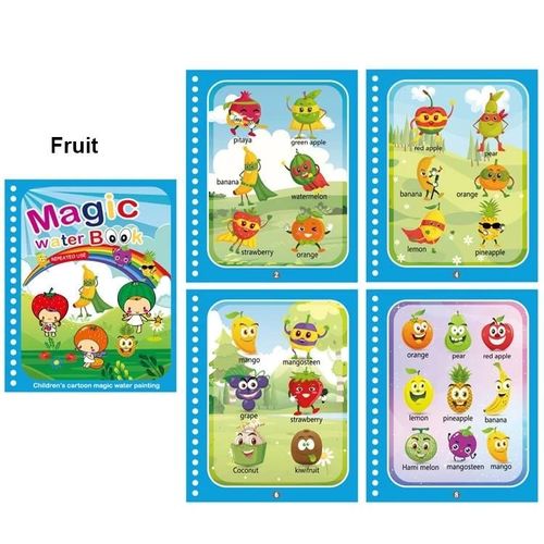 Livre De Coloriage À L'eau Réutilisable Pour Enfants, Livre De Dessin Magique Pour Tout-Petits, Livre De Peinture Montessori Dos, Jouets D'apprentissage Pour Enfants-Underwater World-Fruit-300475