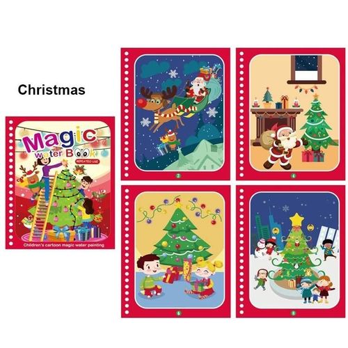 Livre De Coloriage À L'eau Réutilisable Pour Enfants, Livre De Dessin Magique Pour Tout-Petits, Livre De Peinture Montessori Dos, Jouets D'apprentissage Pour Enfants-Underwater World-Christmas-300479