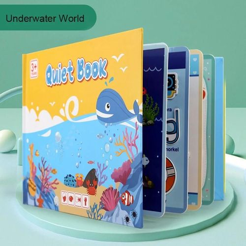 Mon Premier Livre Occupé Montessori Pour Enfants, Pâte, Livre Silencieux, Jouet Pour Enfants, Jeu De Puzzle Assressenti, Nombres D'animaux, Cadeaux Pour Enfants-Underwater World-Ocean World 858