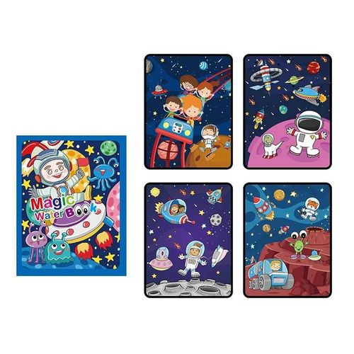 Livre De Coloriage À L'eau Réutilisable Pour Enfants, Livre De Dessin Magique Pour Tout-Petits, Livre De Peinture Montessori Dos, Jouets D'apprentissage Pour Enfants-Underwater World-Space