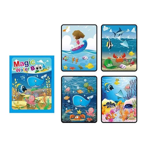 Livre De Coloriage À L'eau Réutilisable Pour Enfants, Livre De Dessin Magique Pour Tout-Petits, Livre De Peinture Montessori Dos, Jouets D'apprentissage Pour Enfants-Underwater World-Underwater World