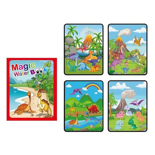 Livre De Coloriage À L'eau Réutilisable Pour Enfants, Livre De Dessin Magique Pour Tout-Petits, Livre De Peinture Montessori Dos, Jouets D'apprentissage Pour Enfants-Underwater World-Dinosaur