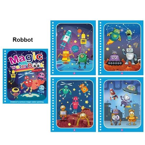 Livre De Coloriage À L'eau Réutilisable Pour Enfants, Livre De Dessin Magique Pour Tout-Petits, Livre De Peinture Montessori Dos, Jouets D'apprentissage Pour Enfants-Underwater World-Robbot-300470
