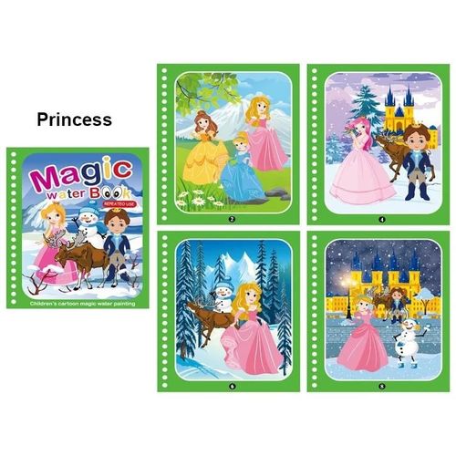 Livre De Coloriage À L'eau Réutilisable Pour Enfants, Livre De Dessin Magique Pour Tout-Petits, Livre De Peinture Montessori Dos, Jouets D'apprentissage Pour Enfants-Underwater World-Princess-300478