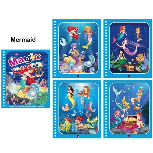 Livre De Coloriage À L'eau Réutilisable Pour Enfants, Livre De Dessin Magique Pour Tout-Petits, Livre De Peinture Montessori Dos, Jouets D'apprentissage Pour Enfants-Underwater World-Mermaid-300473