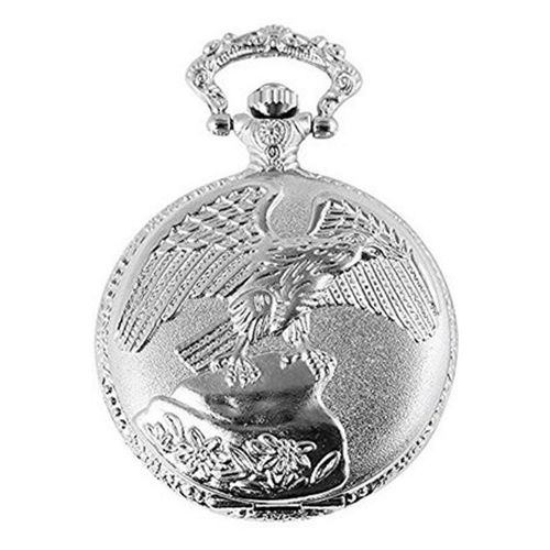 Montre Gousset Clapet Motif Aigle U.S. Métal Coloris Argent