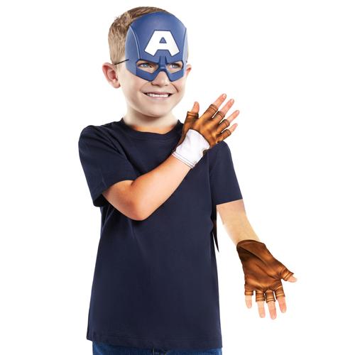 Kit Accessoires Masque Et Gants De Captain America Enfant