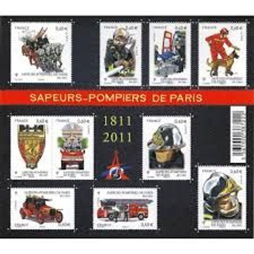 Bicentenaire De La Brigade Des Sapeurs Pompiers De Paris Feuillet 4582 Année 2011 N° 4582 4583 4584 4585 4586 4587 4588 4589 4590 4591 Yvert Et Tellier Luxe