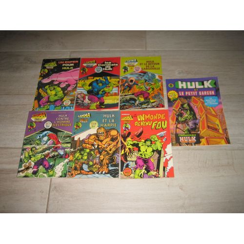Lot 7 Hulk Gamma 1+4+5+6+7+17+Grand Format 1 Aredit Artima 1979 Marvel Comics