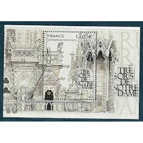 Les Trésors De Notre Dame (1) : Les Façades De Notre Dame : Voutes, Arcs-Boutants, Gargouilles Et Chimères Bloc Feuillet 151 Année 2020 N° 5409a Yvert Et Tellier Luxe