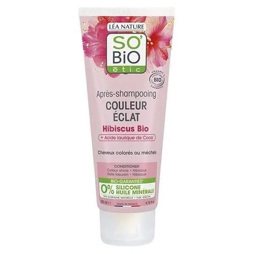 So'bio Étic Cheveux Colorés Ou Méchés Après-Shampooing Hibiscus & Acide Laurique De Coco Bio 200ml 