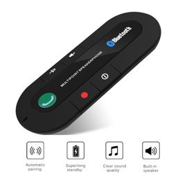Kebidu-Mini Haut-Parleur Universel Pour Voiture,Bluetooth,Kit Mains Libres,Sans Fil,Régulateur 3 Lecteurs De Musique Lb,Clip Pare-Soleil,Android 4.1 - Type Black #A