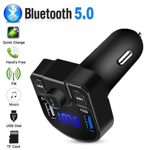 Kit De Chargeur De Voiture Bluetooth Sans Fil,Transmetteur Fm,Lecteur Mp3,Adaptateur Usb Pour Touristes,Disque Tf U,Peut Ajouter Deux Téléphones,4,1 A - Type Bluetooth 5.0