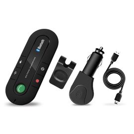 Mini Haut-Parleur Bluetooth Mains Libres Pour Voiture,Pare-Soleil,Téléphone Portable Mains Libres,Stéréo Sans Fil,Régule L'adaptateur 3 Lecteurs - Type Black