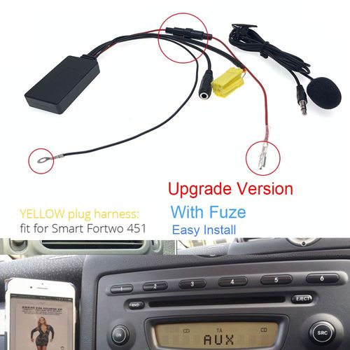 Adaptateur De Voiture Bluetooth 5.0 Pour Mercedes Benz,Smart 450,451,Roadster,Grundig,Hôte Radio,8 Broches,6 Broches,Port Tech,Wild Mic X - Type Smart 451 With Mic