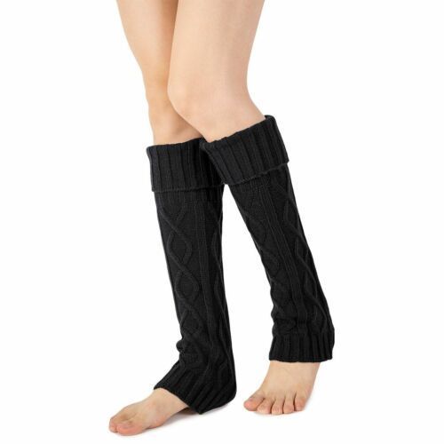 Chaussettes Chaudes D'hiver Tricotées, Jambières, 1 Paire Le Noir