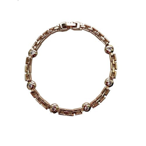 Bracelet Couleur Or Avec Diamants Synthétiques