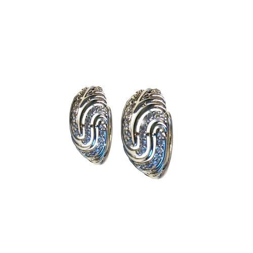 Boucles D'oreilles Filigrana Couleur Argent Avec Diamants Synthétiques