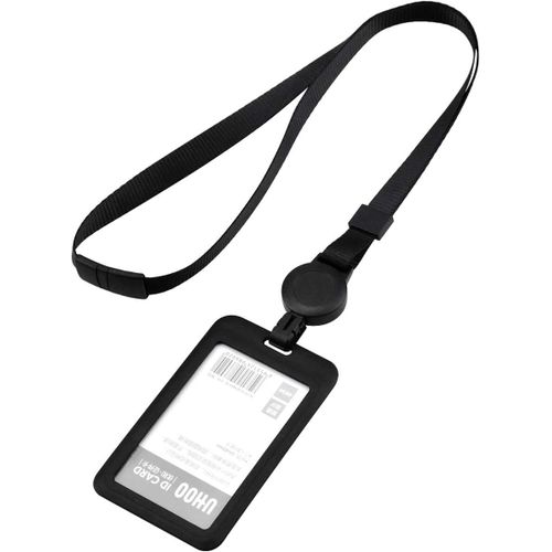 Porte Badge Tour De Cou, Porte Carte Cou Rétractable Avec Lanière, Étanche Porte Carte Transparent, Protege Carte Pour Cartes D'identité De Bureau, Étudiant, Exposition, Bus